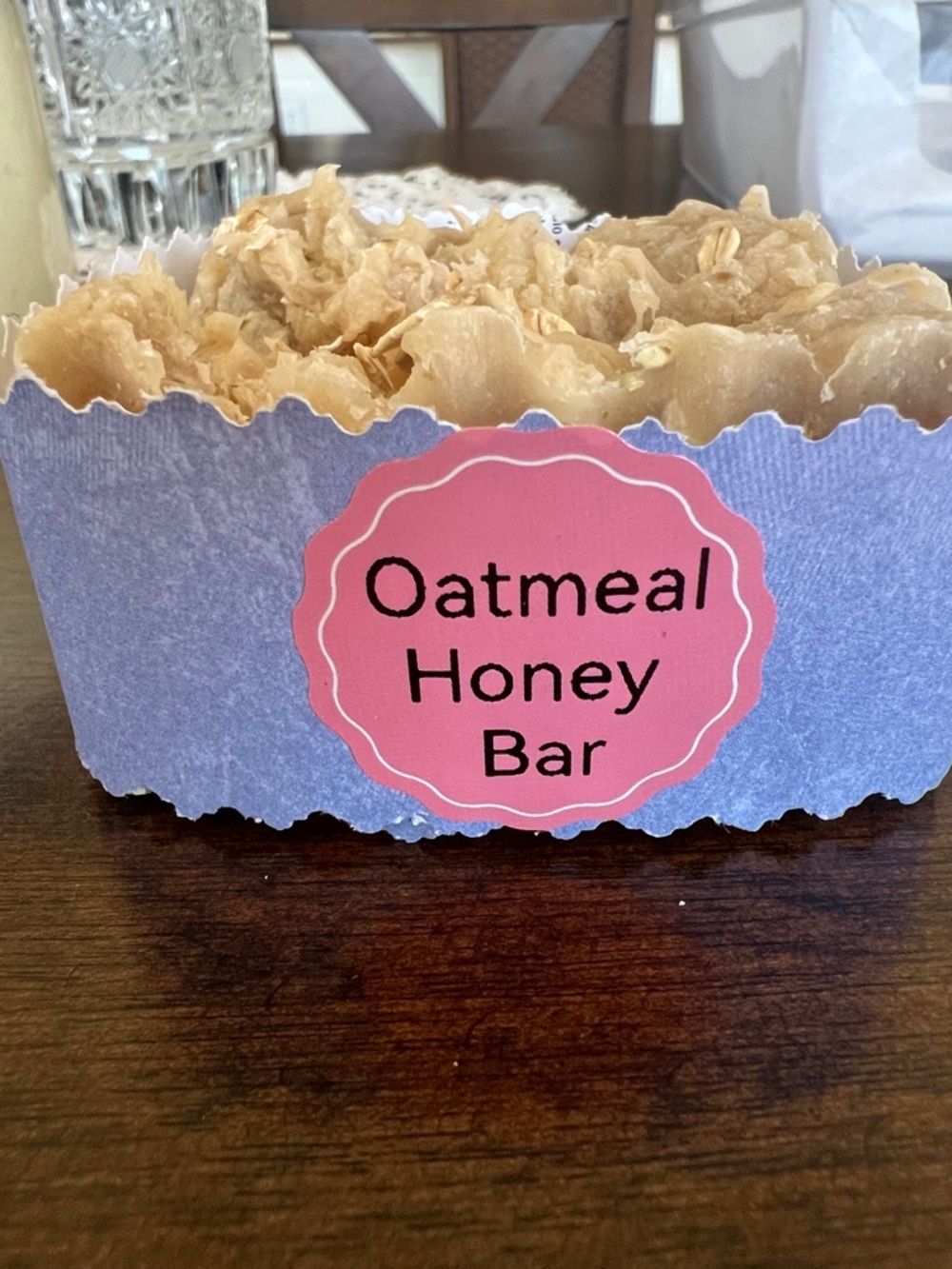 Hand Crafted Oatmeal Honey Bar - tan and pink label - Picture 4 of 4